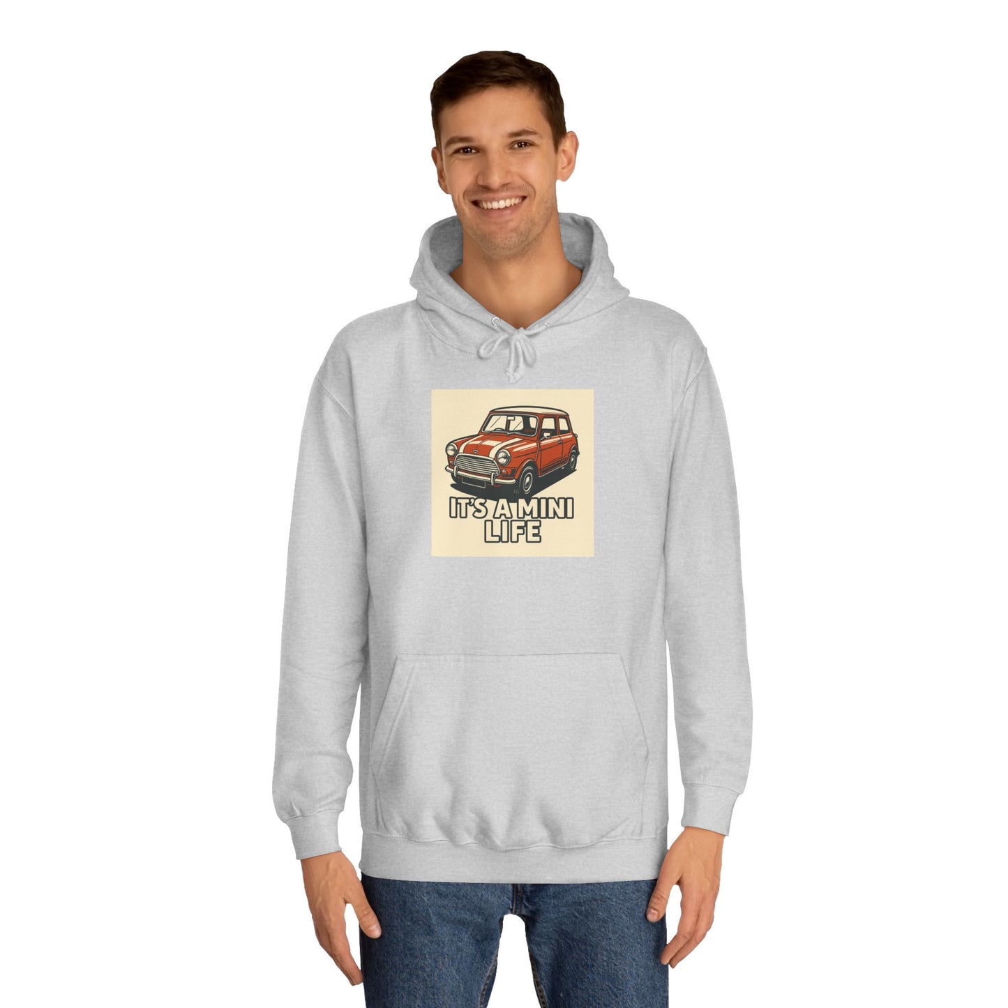 Retro Car Hoodie, Unisex College Hoodie, Funny Auto Gift, Car Enthusiast Sweatshirt, Mini Cooper Apparel, Unique Driving Humor