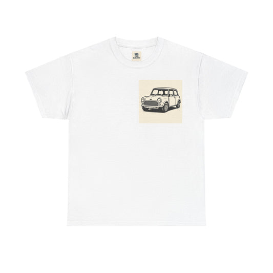 Classic Mini Cooper T-Shirt, Unisex Heavy Cotton T-Shirt, Casual Wear, Gift for Car Lovers, Everyday Style, Retro Auto Design