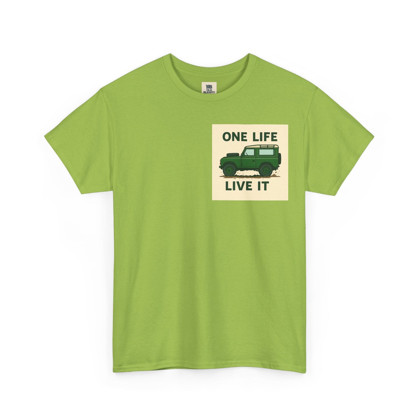 One Life Live It Unisex Heavy Cotton Tee, Retro Auto Tee, Casual Wear, Gifts for Adventure Lovers, Summer Fashion, Eco-Friendly Tee