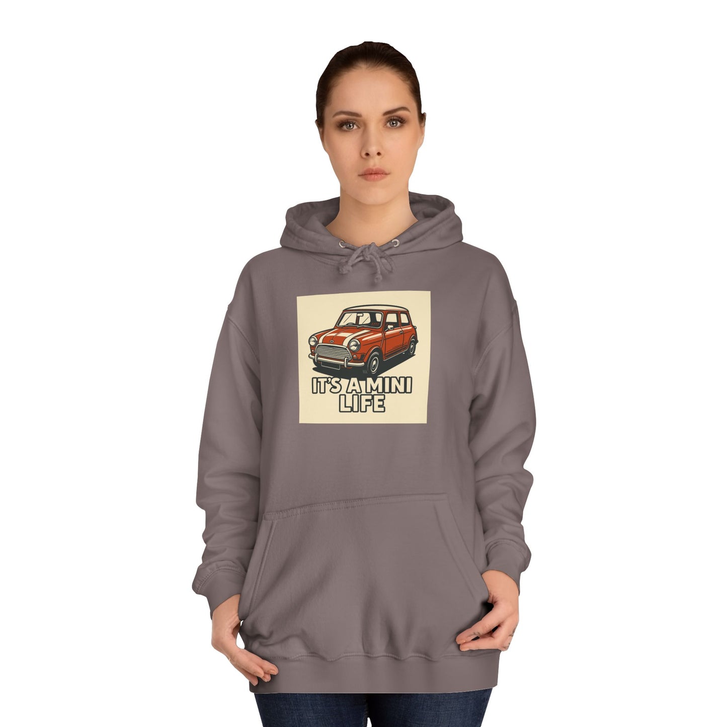 Retro Car Hoodie, Unisex College Hoodie, Funny Auto Gift, Car Enthusiast Sweatshirt, Mini Cooper Apparel, Unique Driving Humor