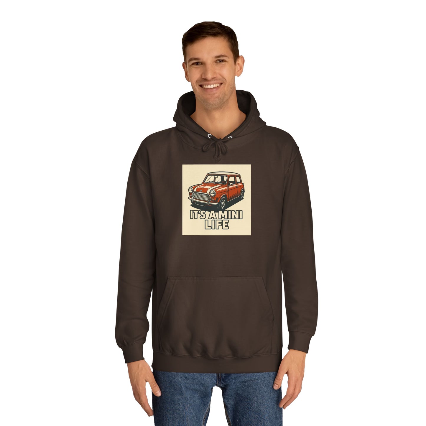 Retro Car Hoodie, Unisex College Hoodie, Funny Auto Gift, Car Enthusiast Sweatshirt, Mini Cooper Apparel, Unique Driving Humor