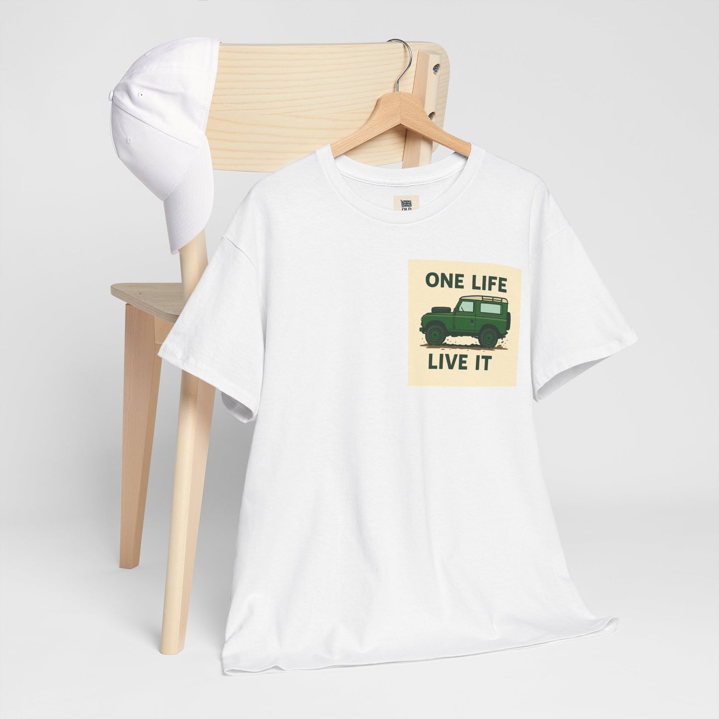 One Life Live It Unisex Heavy Cotton Tee, Retro Auto Tee, Casual Wear, Gifts for Adventure Lovers, Summer Fashion, Eco-Friendly Tee