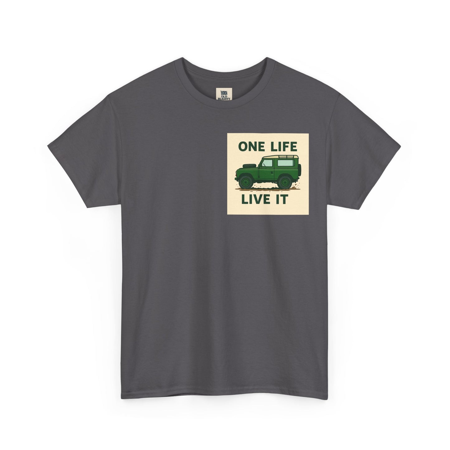 One Life Live It Unisex Heavy Cotton Tee, Retro Auto Tee, Casual Wear, Gifts for Adventure Lovers, Summer Fashion, Eco-Friendly Tee
