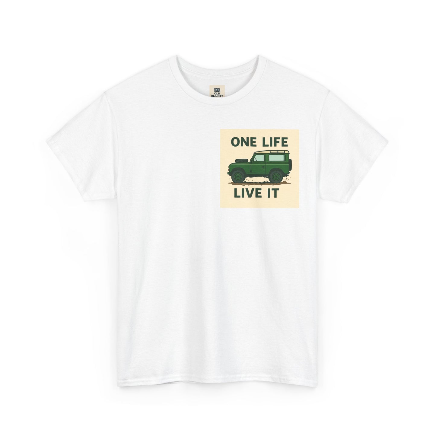 One Life Live It Unisex Heavy Cotton Tee, Retro Auto Tee, Casual Wear, Gifts for Adventure Lovers, Summer Fashion, Eco-Friendly Tee