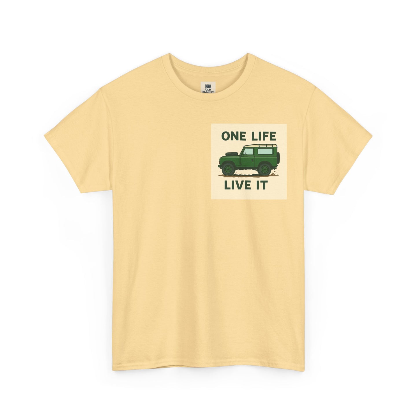 One Life Live It Unisex Heavy Cotton Tee, Retro Auto Tee, Casual Wear, Gifts for Adventure Lovers, Summer Fashion, Eco-Friendly Tee