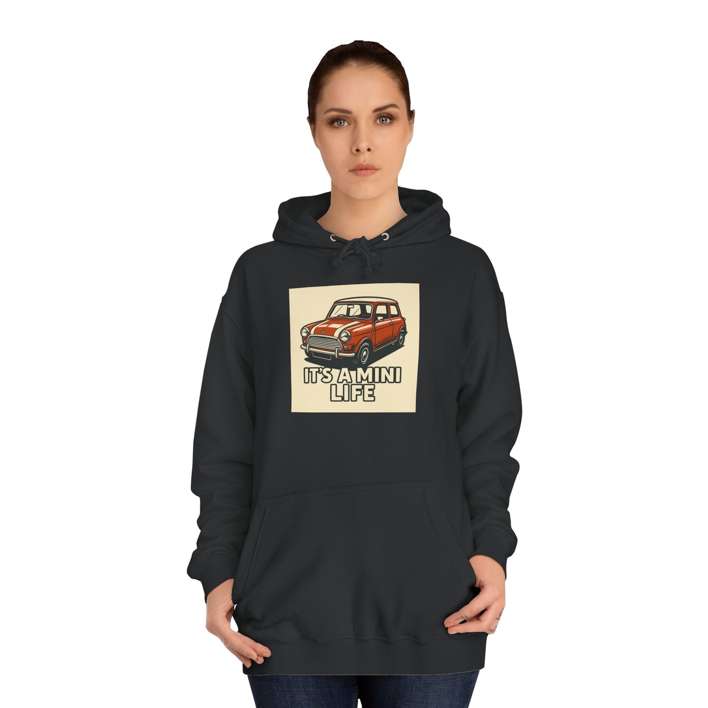 Retro Car Hoodie, Unisex College Hoodie, Funny Auto Gift, Car Enthusiast Sweatshirt, Mini Cooper Apparel, Unique Driving Humor