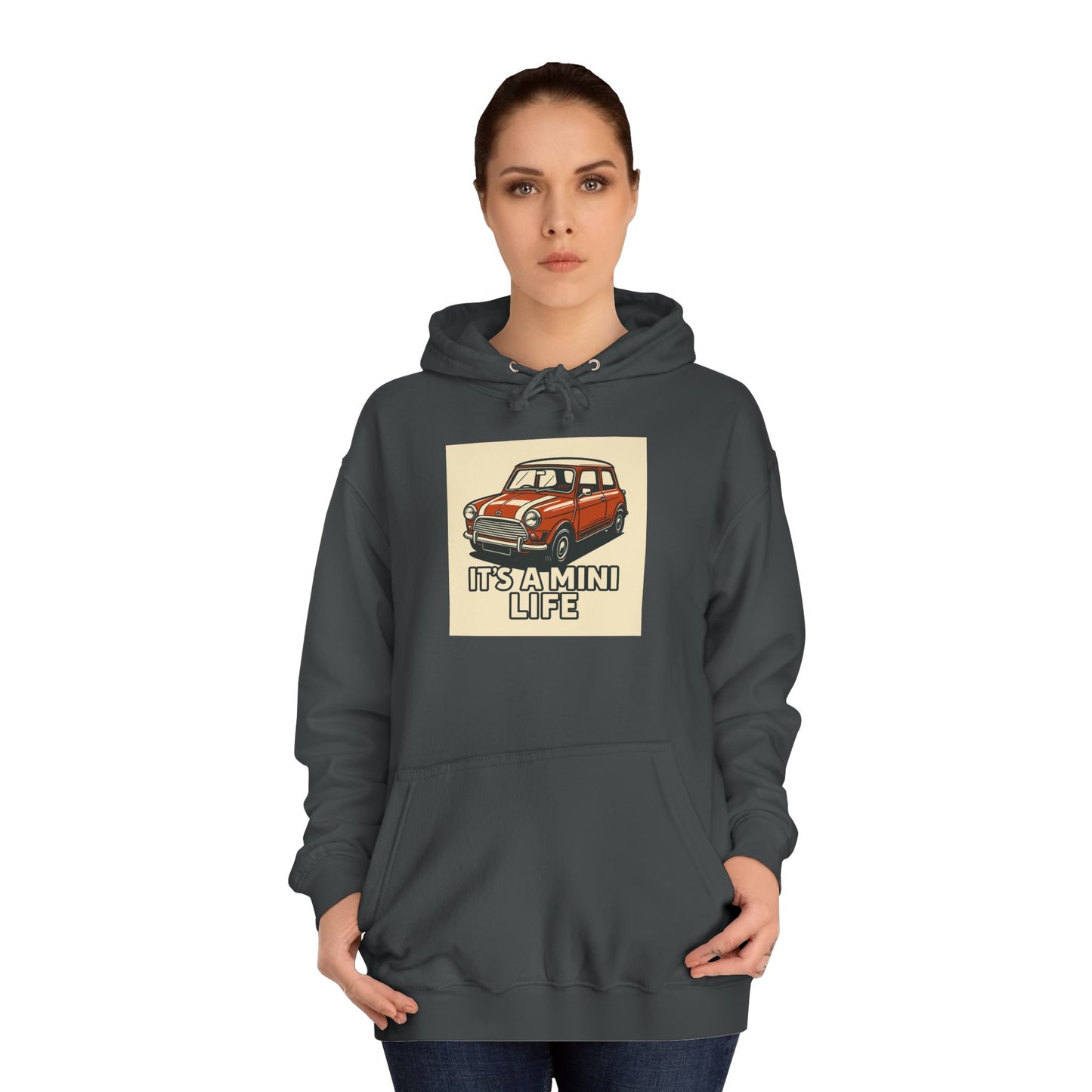 Retro Car Hoodie, Unisex College Hoodie, Funny Auto Gift, Car Enthusiast Sweatshirt, Mini Cooper Apparel, Unique Driving Humor