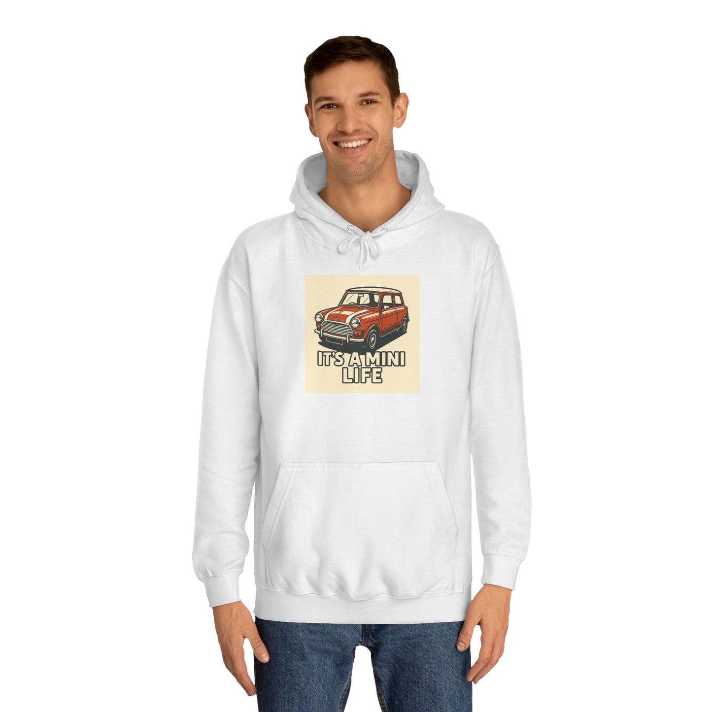 Retro Car Hoodie, Unisex College Hoodie, Funny Auto Gift, Car Enthusiast Sweatshirt, Mini Cooper Apparel, Unique Driving Humor