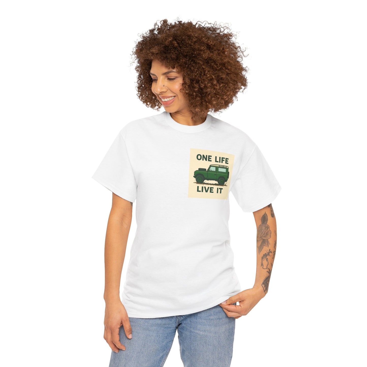 One Life Live It Unisex Heavy Cotton Tee, Retro Auto Tee, Casual Wear, Gifts for Adventure Lovers, Summer Fashion, Eco-Friendly Tee