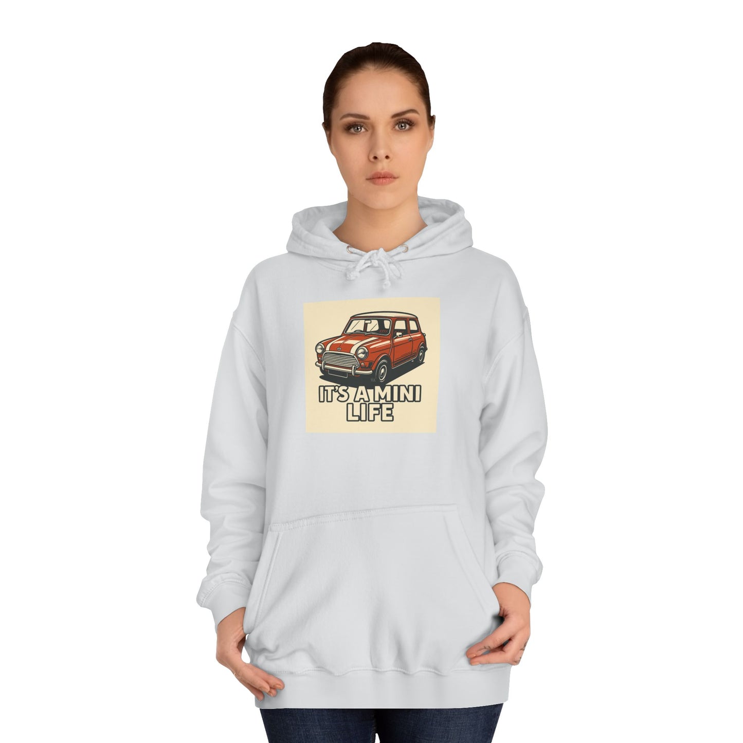 Retro Car Hoodie, Unisex College Hoodie, Funny Auto Gift, Car Enthusiast Sweatshirt, Mini Cooper Apparel, Unique Driving Humor