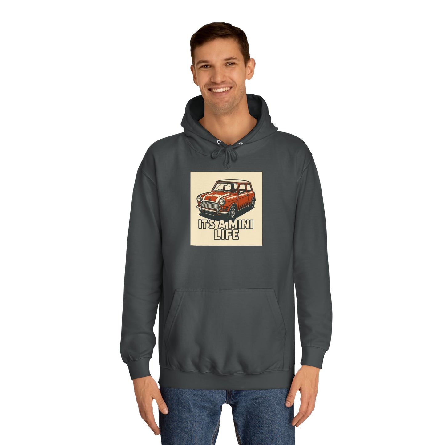 Retro Car Hoodie, Unisex College Hoodie, Funny Auto Gift, Car Enthusiast Sweatshirt, Mini Cooper Apparel, Unique Driving Humor