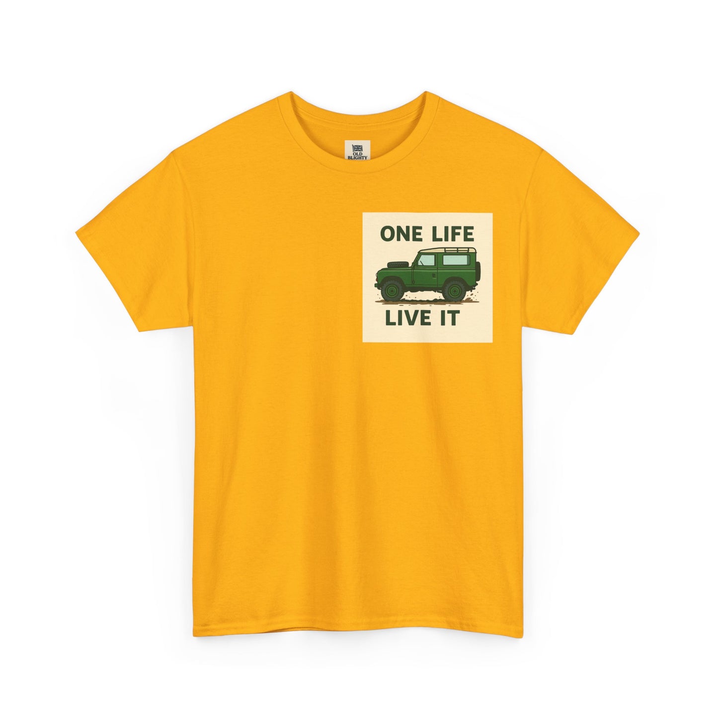 One Life Live It Unisex Heavy Cotton Tee, Retro Auto Tee, Casual Wear, Gifts for Adventure Lovers, Summer Fashion, Eco-Friendly Tee