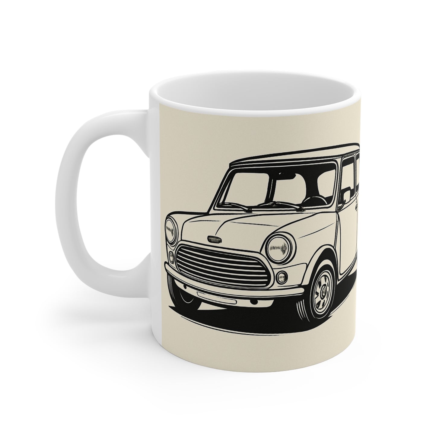 Vintage Car Lover's 11oz White Mug, Classic Mini Mug, Perfect Gift for Car Enthusiasts, Birthday, Father's Day, Coffee Cup