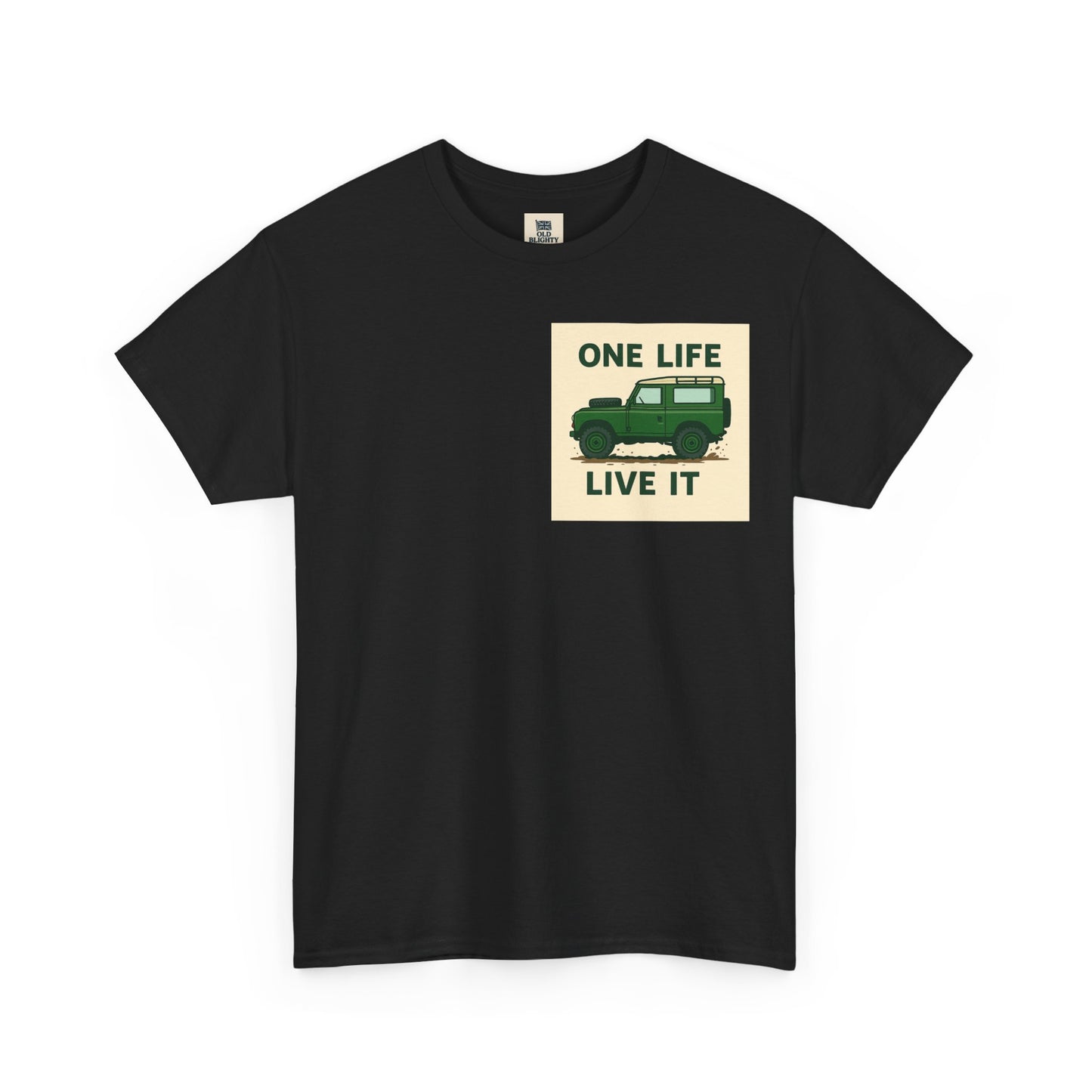 One Life Live It Unisex Heavy Cotton Tee, Retro Auto Tee, Casual Wear, Gifts for Adventure Lovers, Summer Fashion, Eco-Friendly Tee