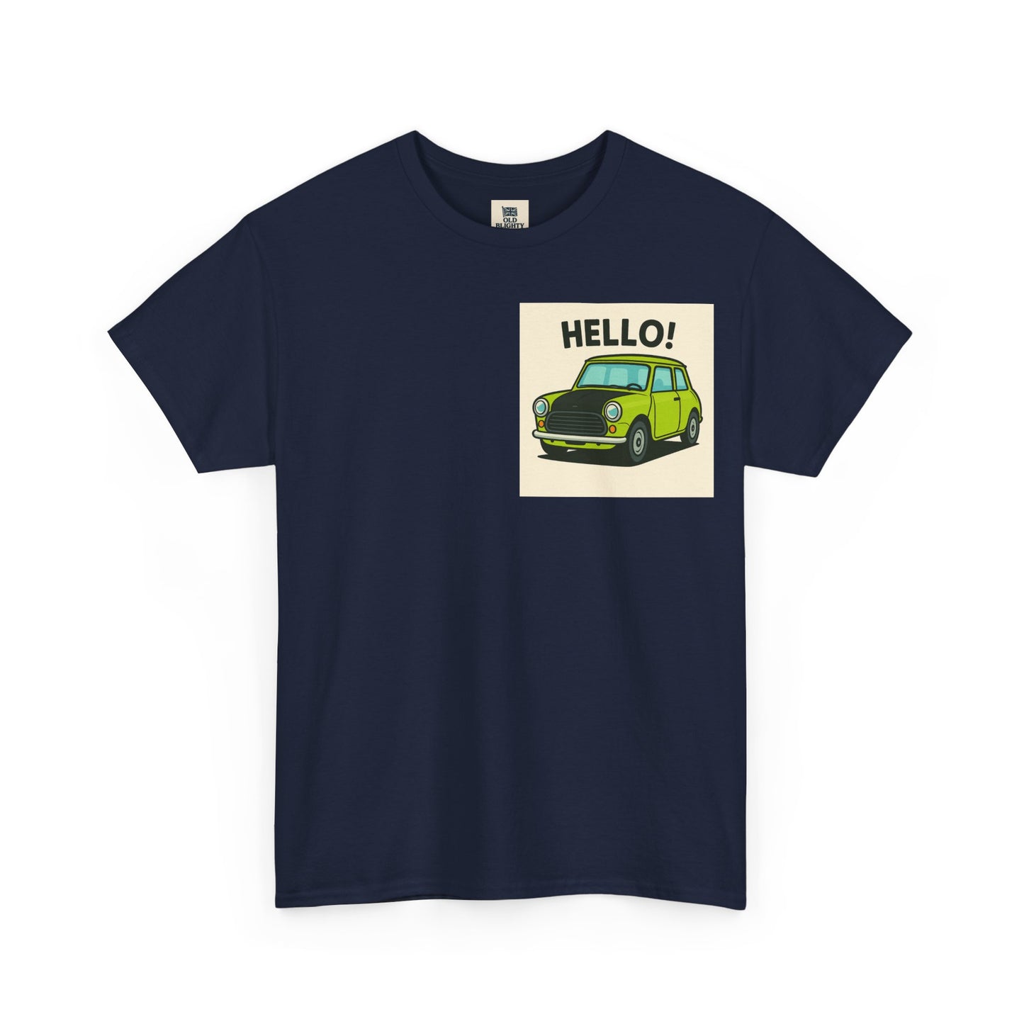 Hello! Vintage Car Unisex Heavy Cotton Tee, Graphic Tee, Casualwear, Gift for Car Lovers, Birthday Present, Summer Outfit