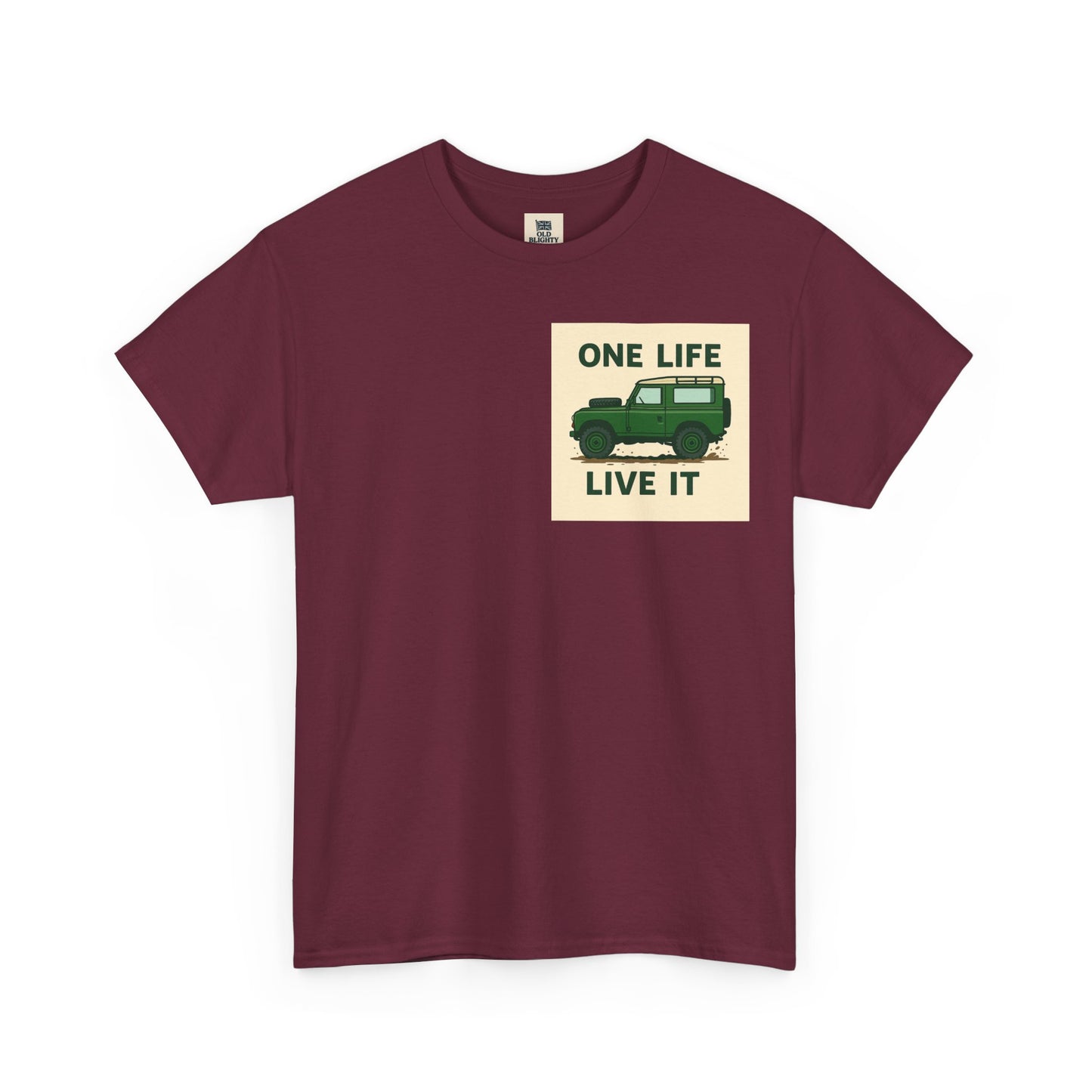 One Life Live It Unisex Heavy Cotton Tee, Retro Auto Tee, Casual Wear, Gifts for Adventure Lovers, Summer Fashion, Eco-Friendly Tee