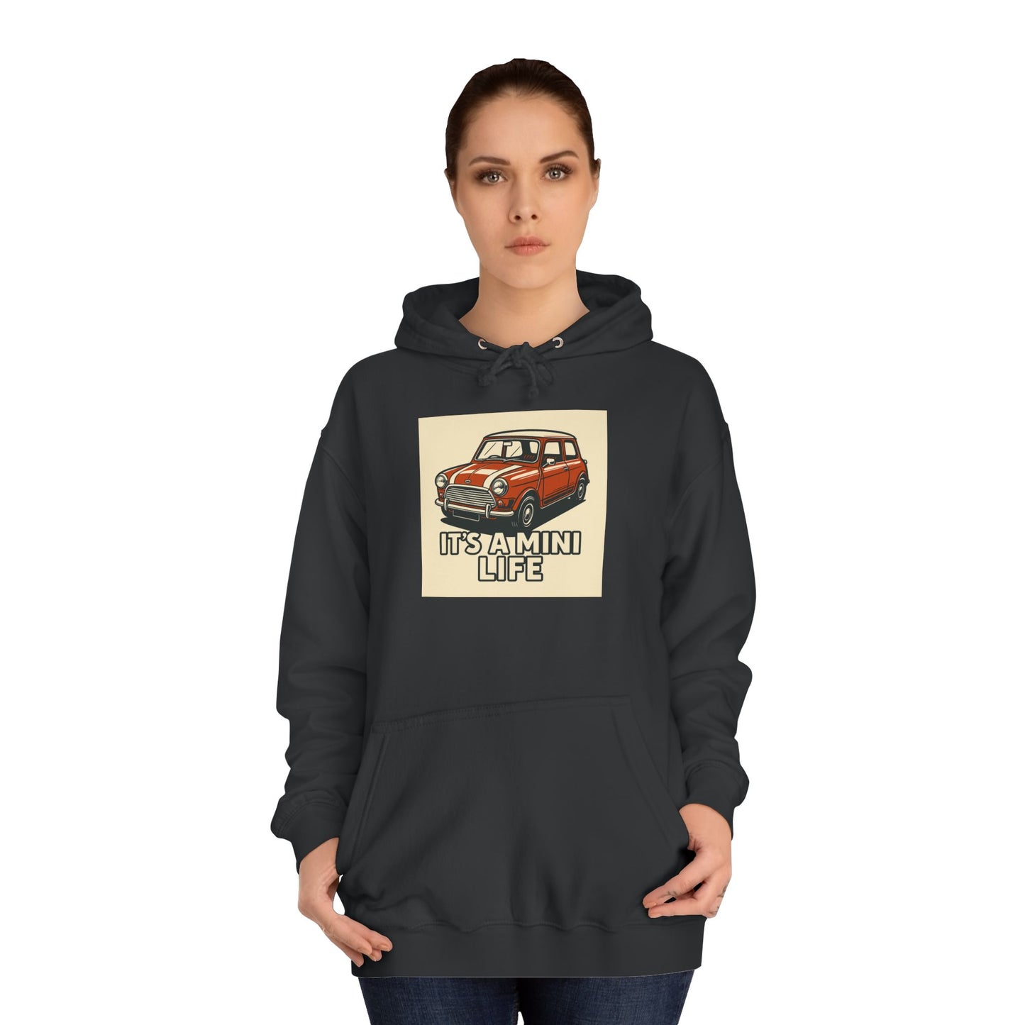 Retro Car Hoodie, Unisex College Hoodie, Funny Auto Gift, Car Enthusiast Sweatshirt, Mini Cooper Apparel, Unique Driving Humor