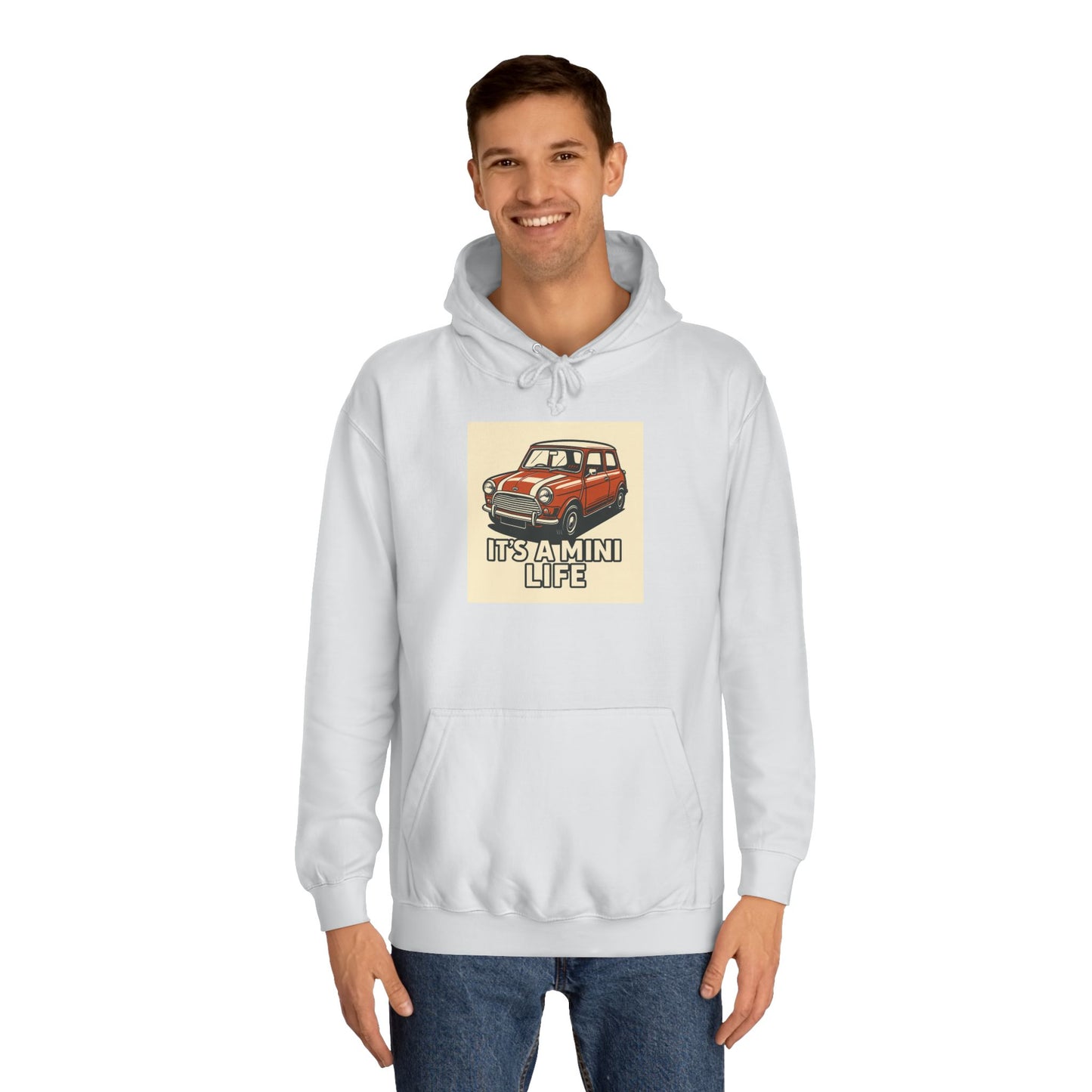 Retro Car Hoodie, Unisex College Hoodie, Funny Auto Gift, Car Enthusiast Sweatshirt, Mini Cooper Apparel, Unique Driving Humor