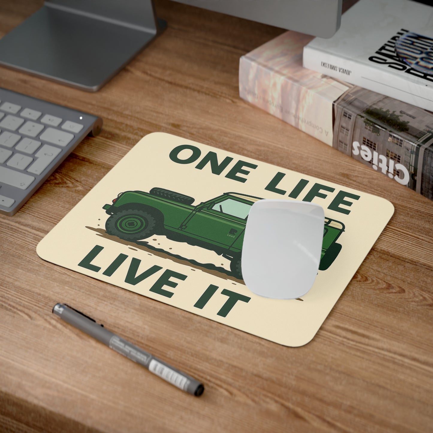 Adventure Inspired Desk Mouse Pad - One Life Live It, Gaming Accessory, Office Decor, Gift for Adventurers, Nature Lovers