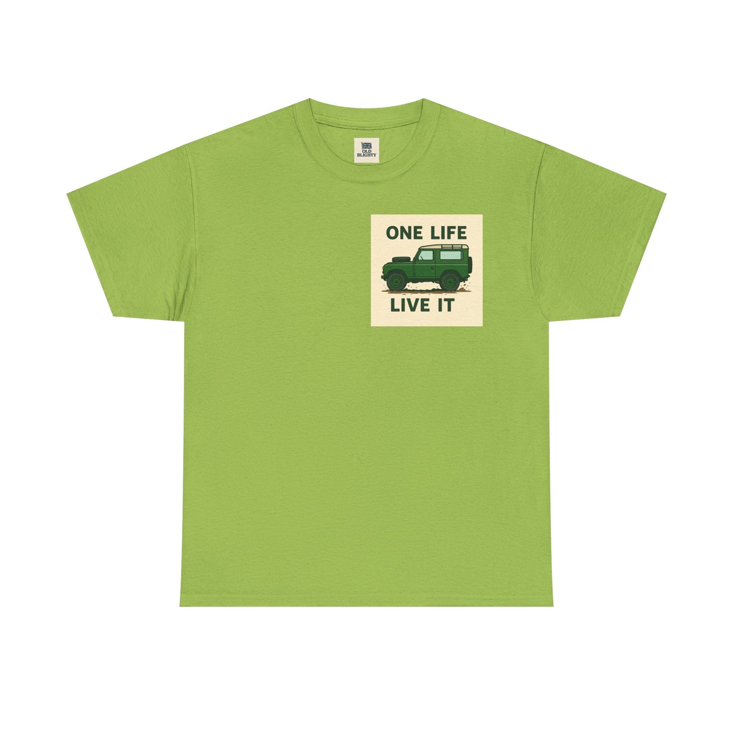 One Life Live It Unisex Heavy Cotton Tee, Retro Auto Tee, Casual Wear, Gifts for Adventure Lovers, Summer Fashion, Eco-Friendly Tee