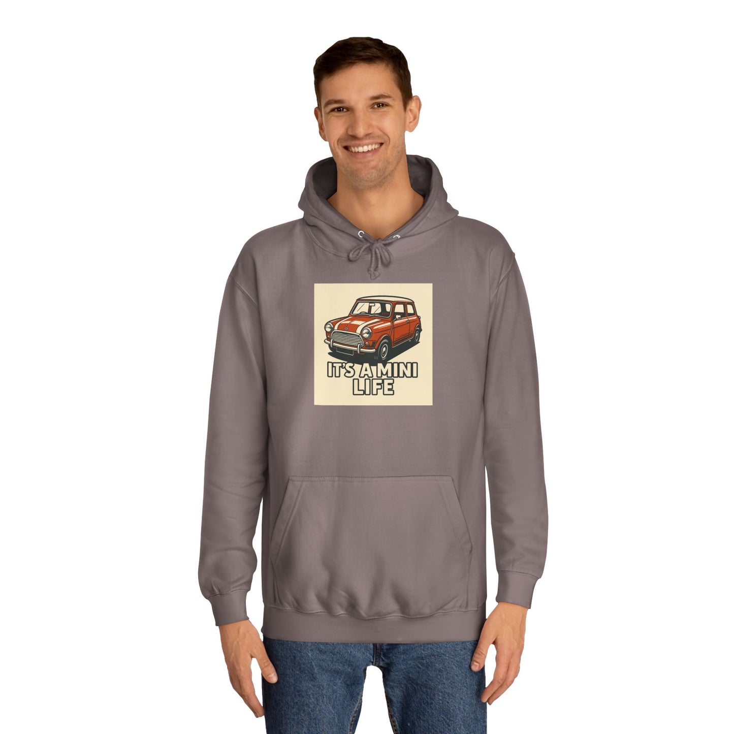 Retro Car Hoodie, Unisex College Hoodie, Funny Auto Gift, Car Enthusiast Sweatshirt, Mini Cooper Apparel, Unique Driving Humor