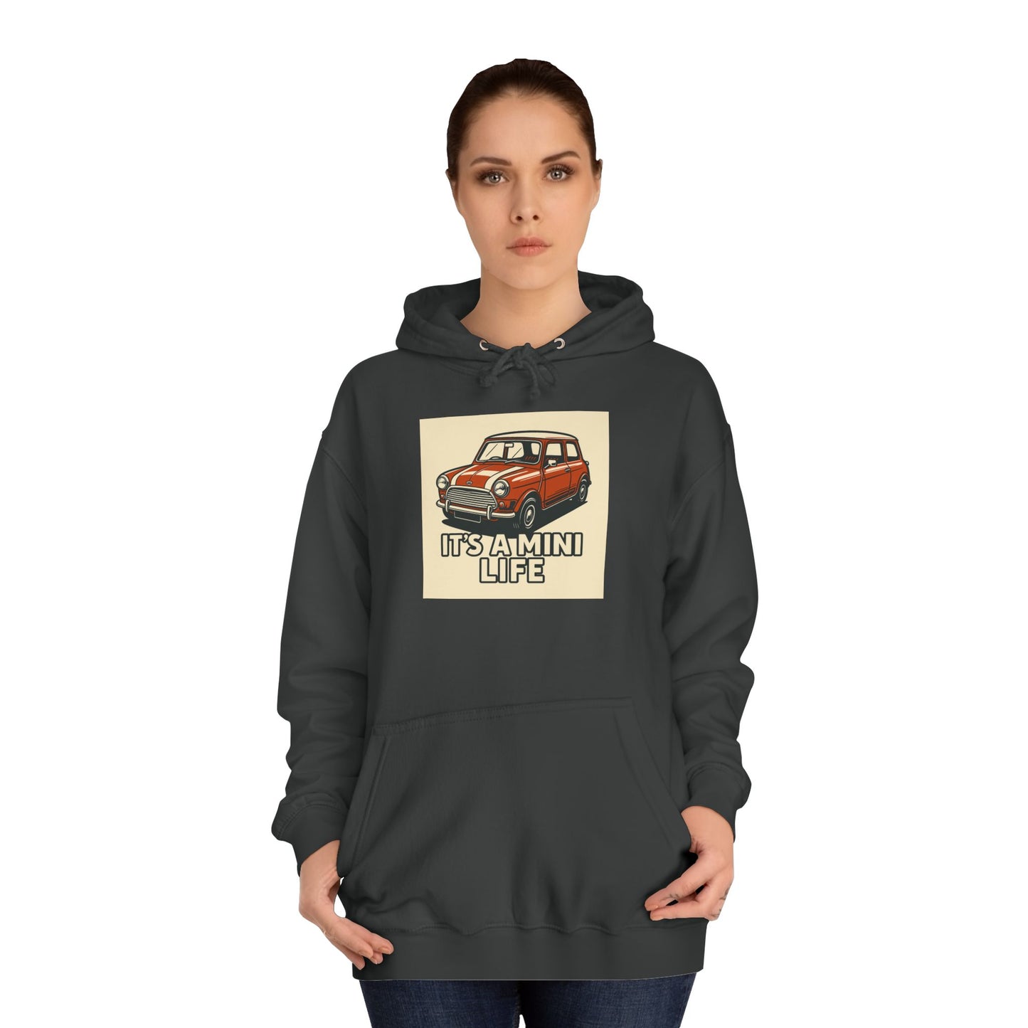 Retro Car Hoodie, Unisex College Hoodie, Funny Auto Gift, Car Enthusiast Sweatshirt, Mini Cooper Apparel, Unique Driving Humor