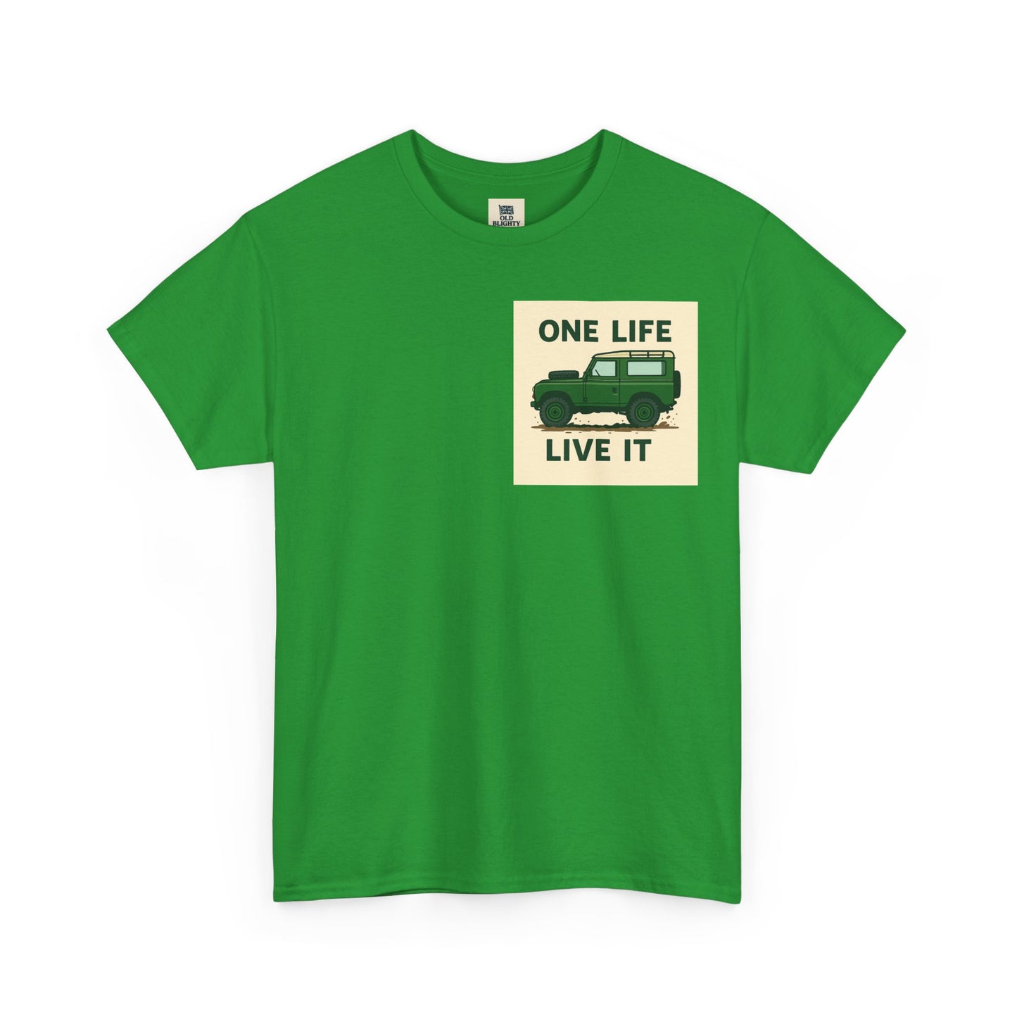 One Life Live It Unisex Heavy Cotton Tee, Retro Auto Tee, Casual Wear, Gifts for Adventure Lovers, Summer Fashion, Eco-Friendly Tee