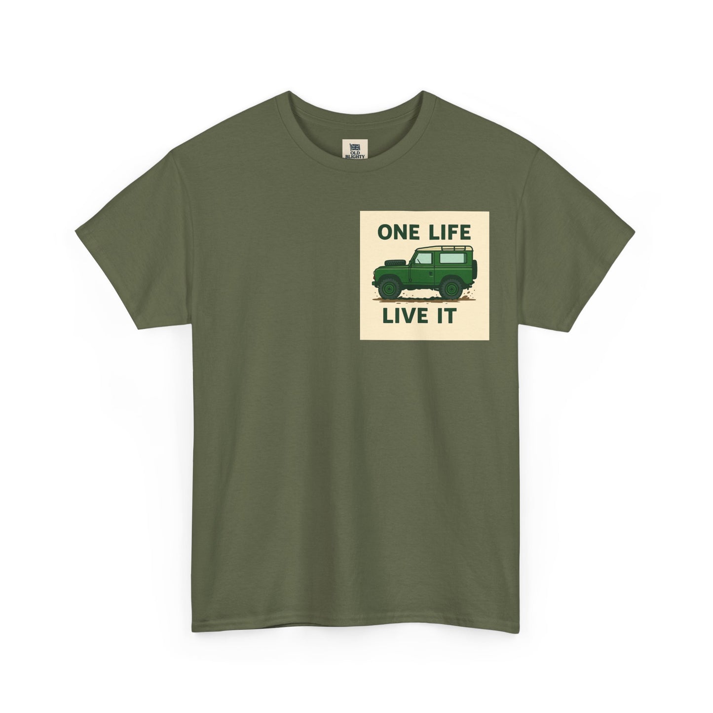 One Life Live It Unisex Heavy Cotton Tee, Retro Auto Tee, Casual Wear, Gifts for Adventure Lovers, Summer Fashion, Eco-Friendly Tee