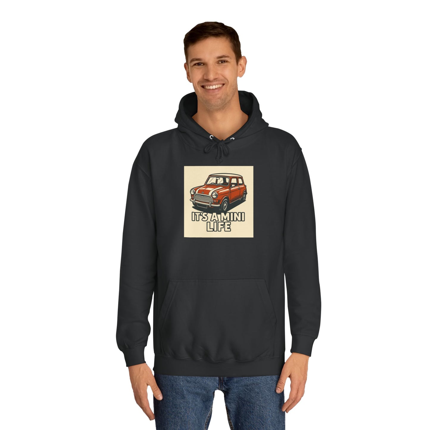 Retro Car Hoodie, Unisex College Hoodie, Funny Auto Gift, Car Enthusiast Sweatshirt, Mini Cooper Apparel, Unique Driving Humor