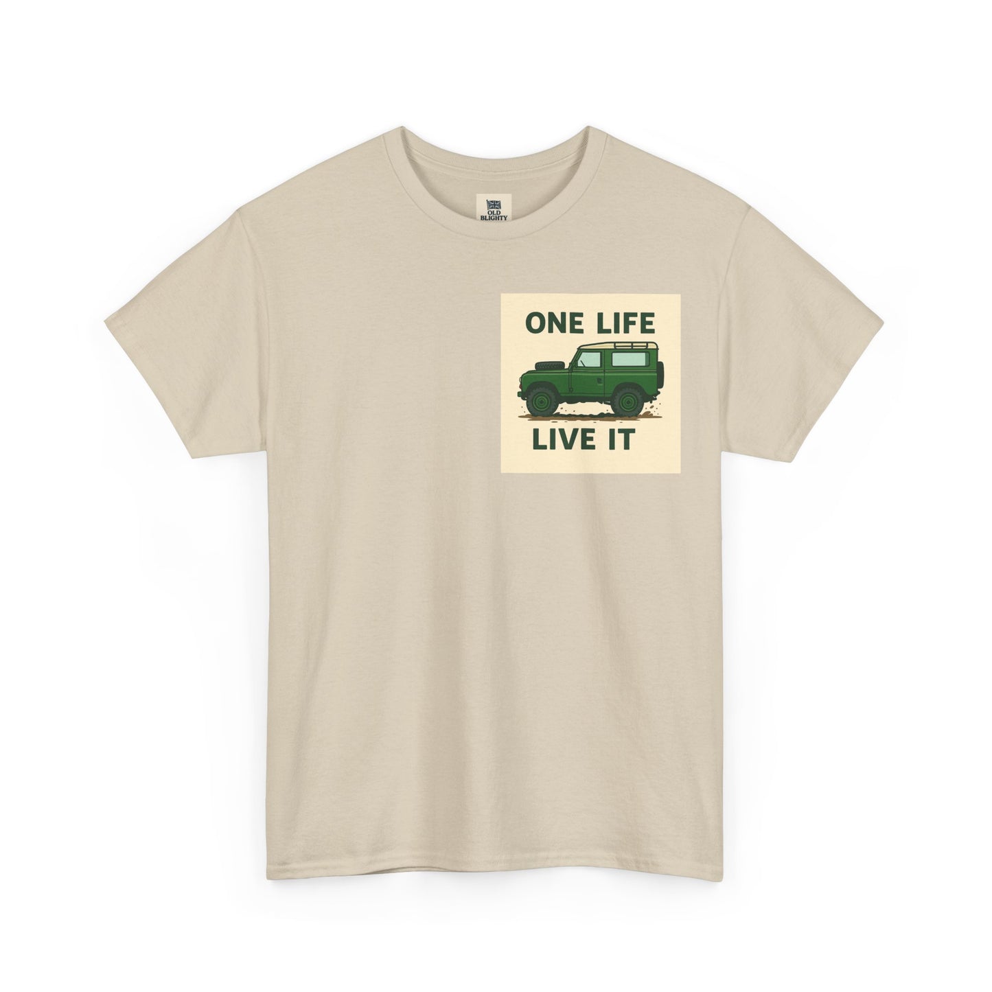 One Life Live It Unisex Heavy Cotton Tee, Retro Auto Tee, Casual Wear, Gifts for Adventure Lovers, Summer Fashion, Eco-Friendly Tee