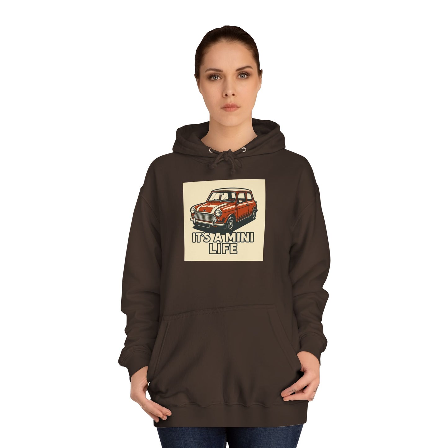 Retro Car Hoodie, Unisex College Hoodie, Funny Auto Gift, Car Enthusiast Sweatshirt, Mini Cooper Apparel, Unique Driving Humor