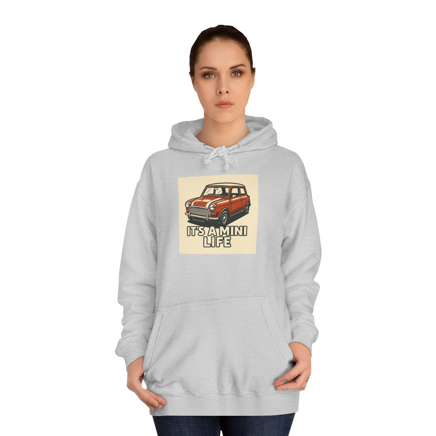 Retro Car Hoodie, Unisex College Hoodie, Funny Auto Gift, Car Enthusiast Sweatshirt, Mini Cooper Apparel, Unique Driving Humor