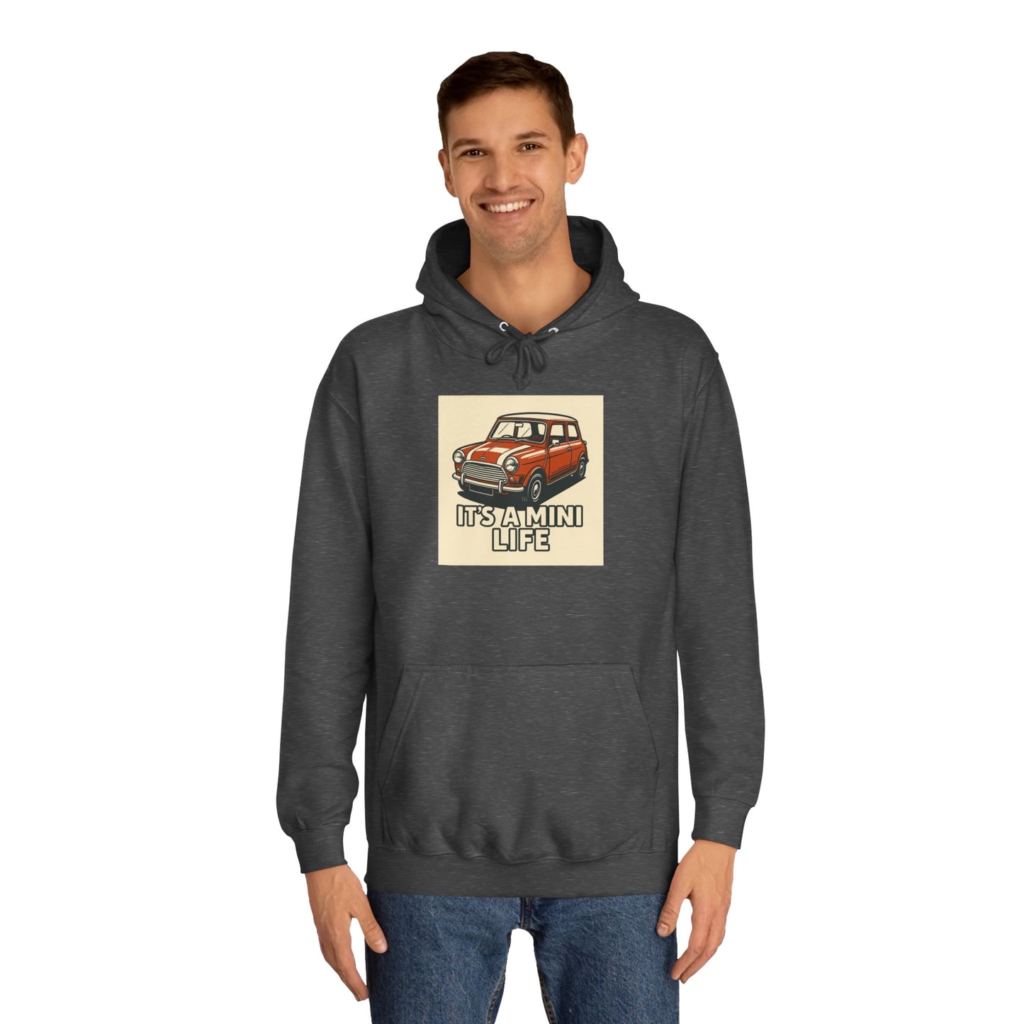Retro Car Hoodie, Unisex College Hoodie, Funny Auto Gift, Car Enthusiast Sweatshirt, Mini Cooper Apparel, Unique Driving Humor