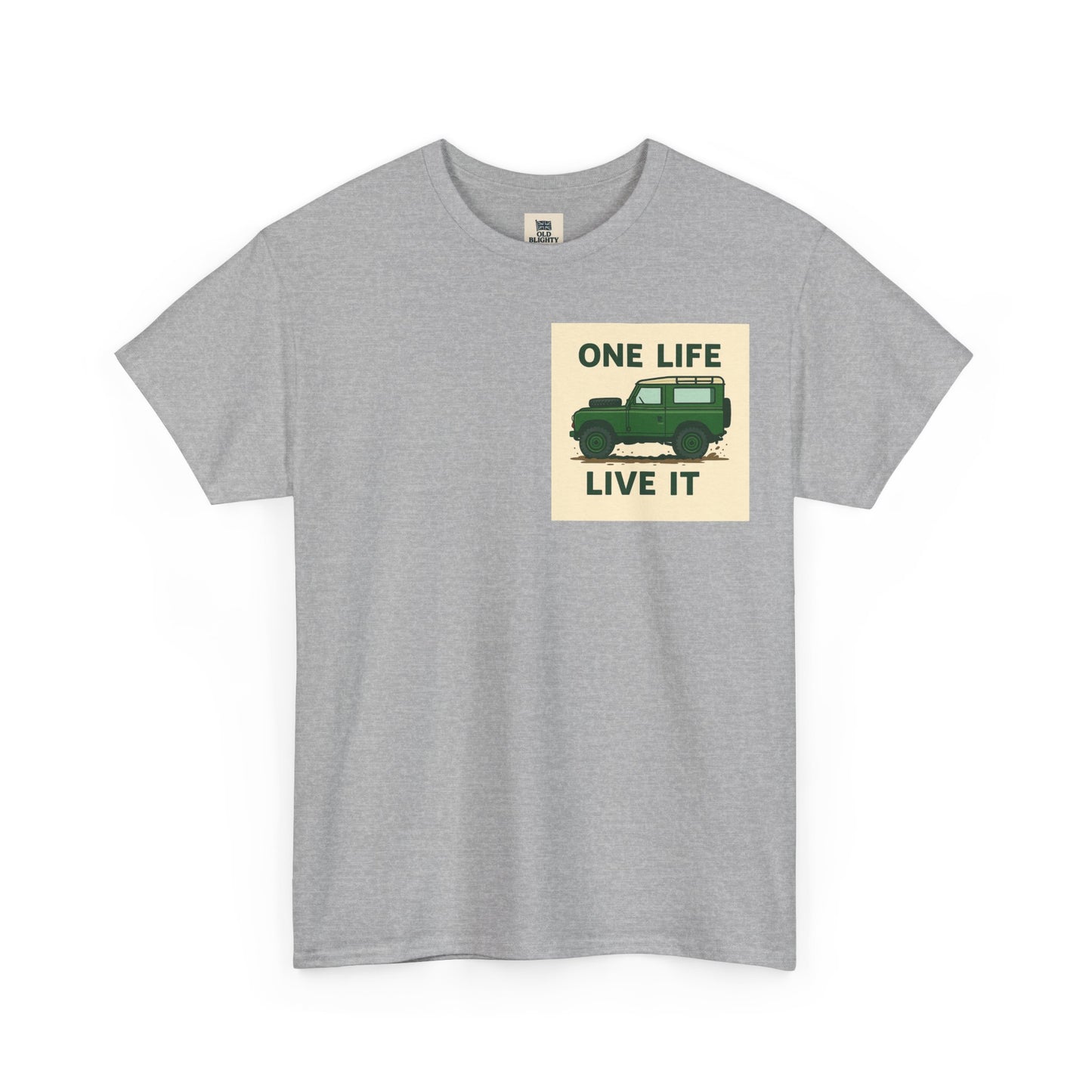 One Life Live It Unisex Heavy Cotton Tee, Retro Auto Tee, Casual Wear, Gifts for Adventure Lovers, Summer Fashion, Eco-Friendly Tee
