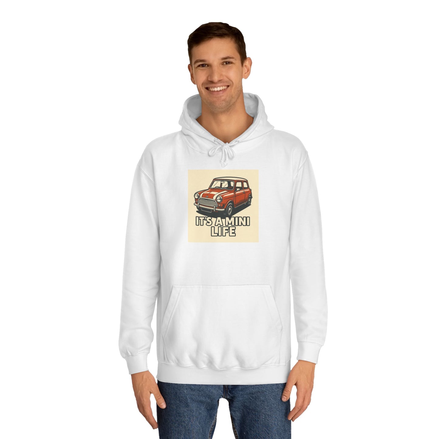 Retro Car Hoodie, Unisex College Hoodie, Funny Auto Gift, Car Enthusiast Sweatshirt, Mini Cooper Apparel, Unique Driving Humor