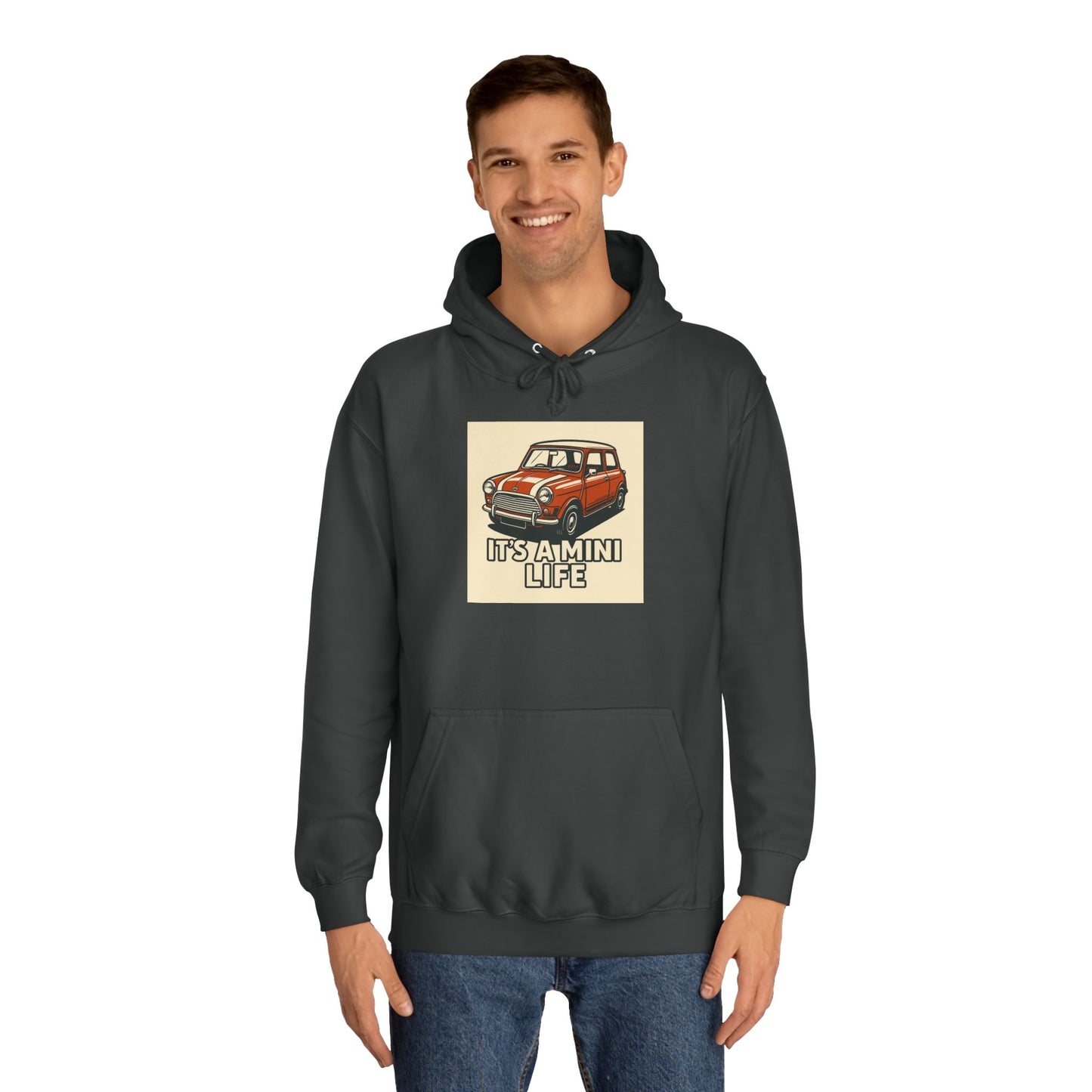 Retro Car Hoodie, Unisex College Hoodie, Funny Auto Gift, Car Enthusiast Sweatshirt, Mini Cooper Apparel, Unique Driving Humor