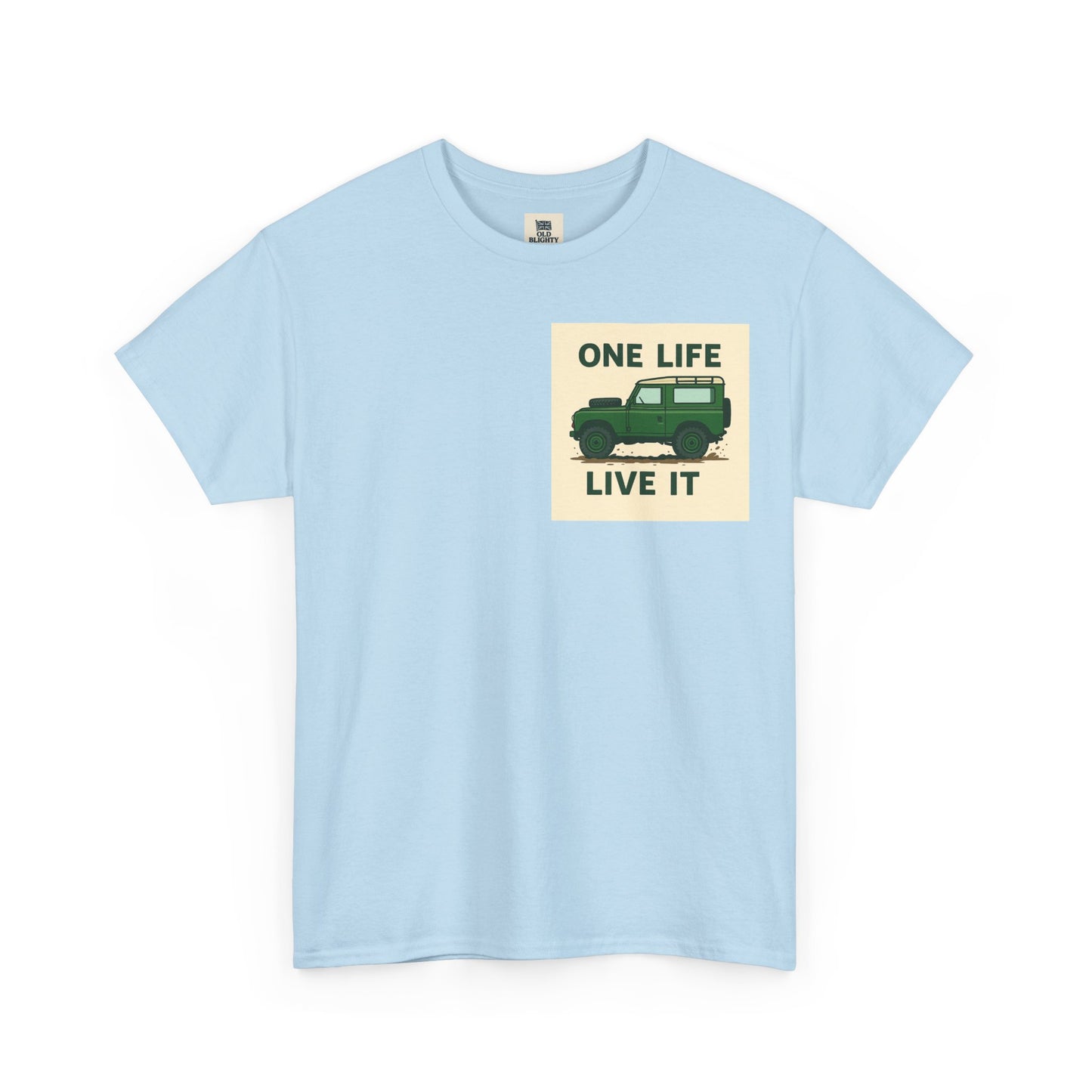 One Life Live It Unisex Heavy Cotton Tee, Retro Auto Tee, Casual Wear, Gifts for Adventure Lovers, Summer Fashion, Eco-Friendly Tee