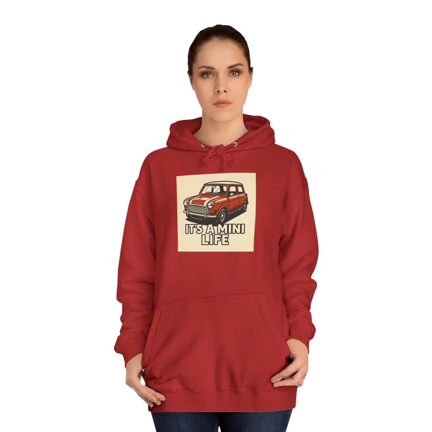 Retro Car Hoodie, Unisex College Hoodie, Funny Auto Gift, Car Enthusiast Sweatshirt, Mini Cooper Apparel, Unique Driving Humor