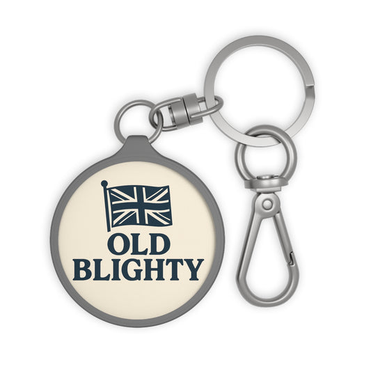 British Flag Keyring Tag, Old Blighty Keychain, UK Souvenir, Personalized Keyring, Travel Gift, Unique Keychain