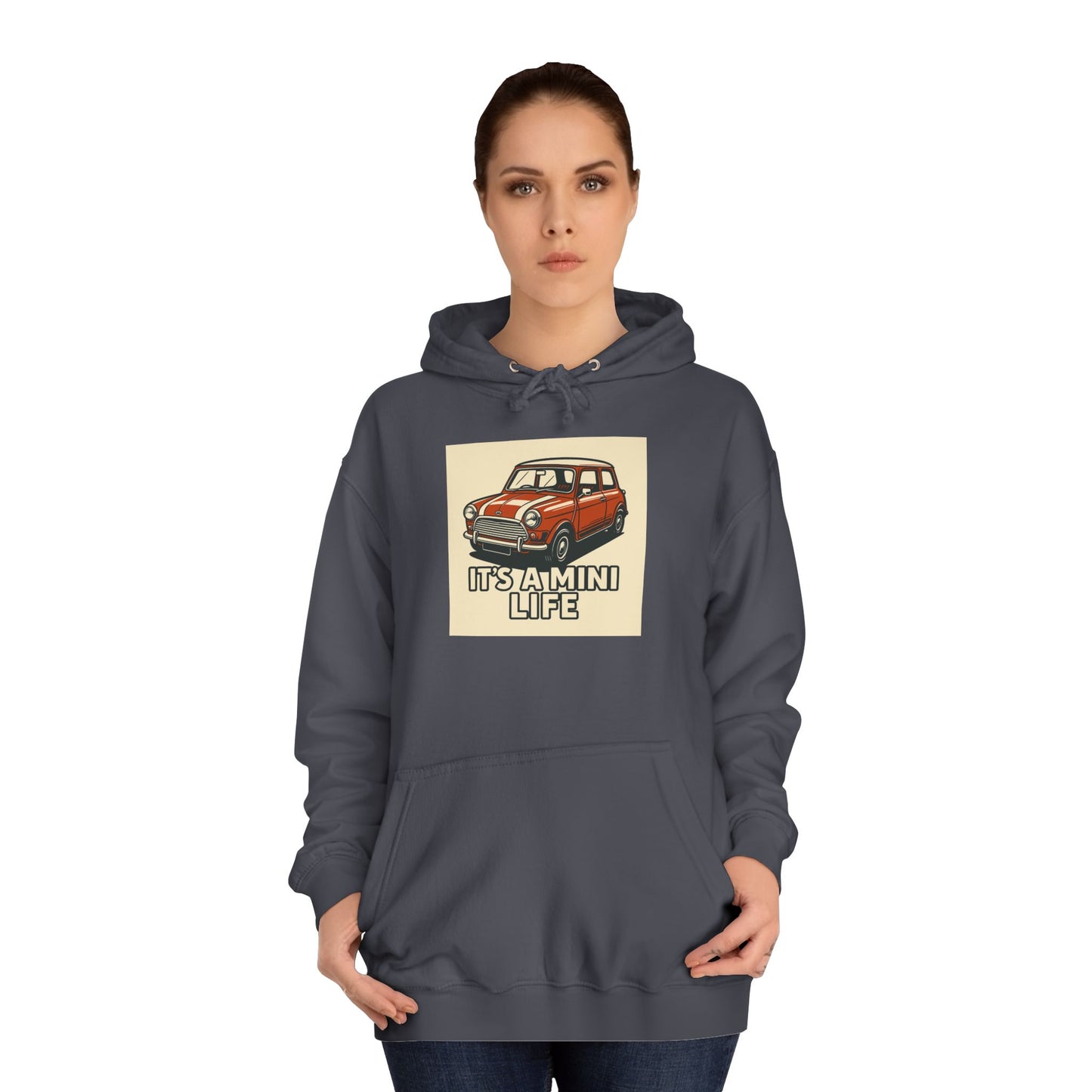 Retro Car Hoodie, Unisex College Hoodie, Funny Auto Gift, Car Enthusiast Sweatshirt, Mini Cooper Apparel, Unique Driving Humor