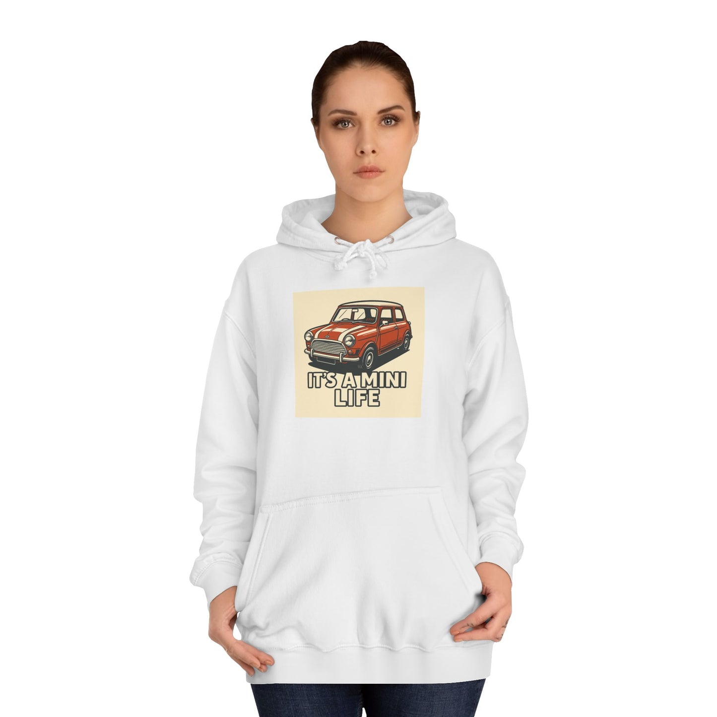 Retro Car Hoodie, Unisex College Hoodie, Funny Auto Gift, Car Enthusiast Sweatshirt, Mini Cooper Apparel, Unique Driving Humor
