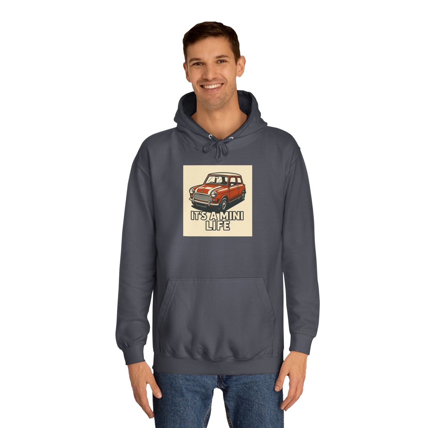 Retro Car Hoodie, Unisex College Hoodie, Funny Auto Gift, Car Enthusiast Sweatshirt, Mini Cooper Apparel, Unique Driving Humor