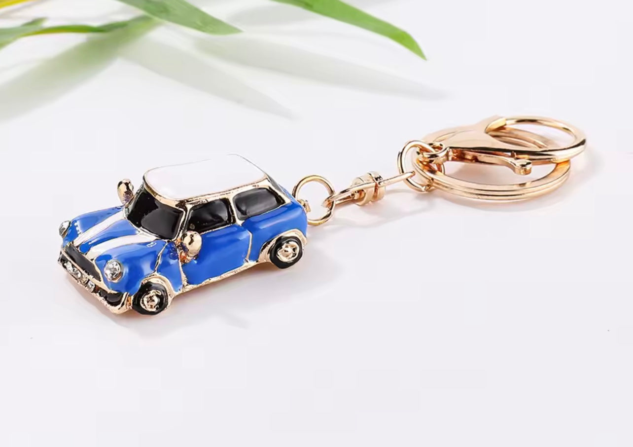 Mini Cooper Key Ring - Blue - Classic Style
